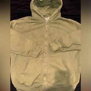 Brandy Melville Pistachio Green Hoodie Oversized Zip Up